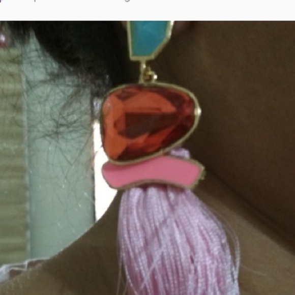 LAST ONE tassel earrings pink and orange nwt - Picture 2 of 3
